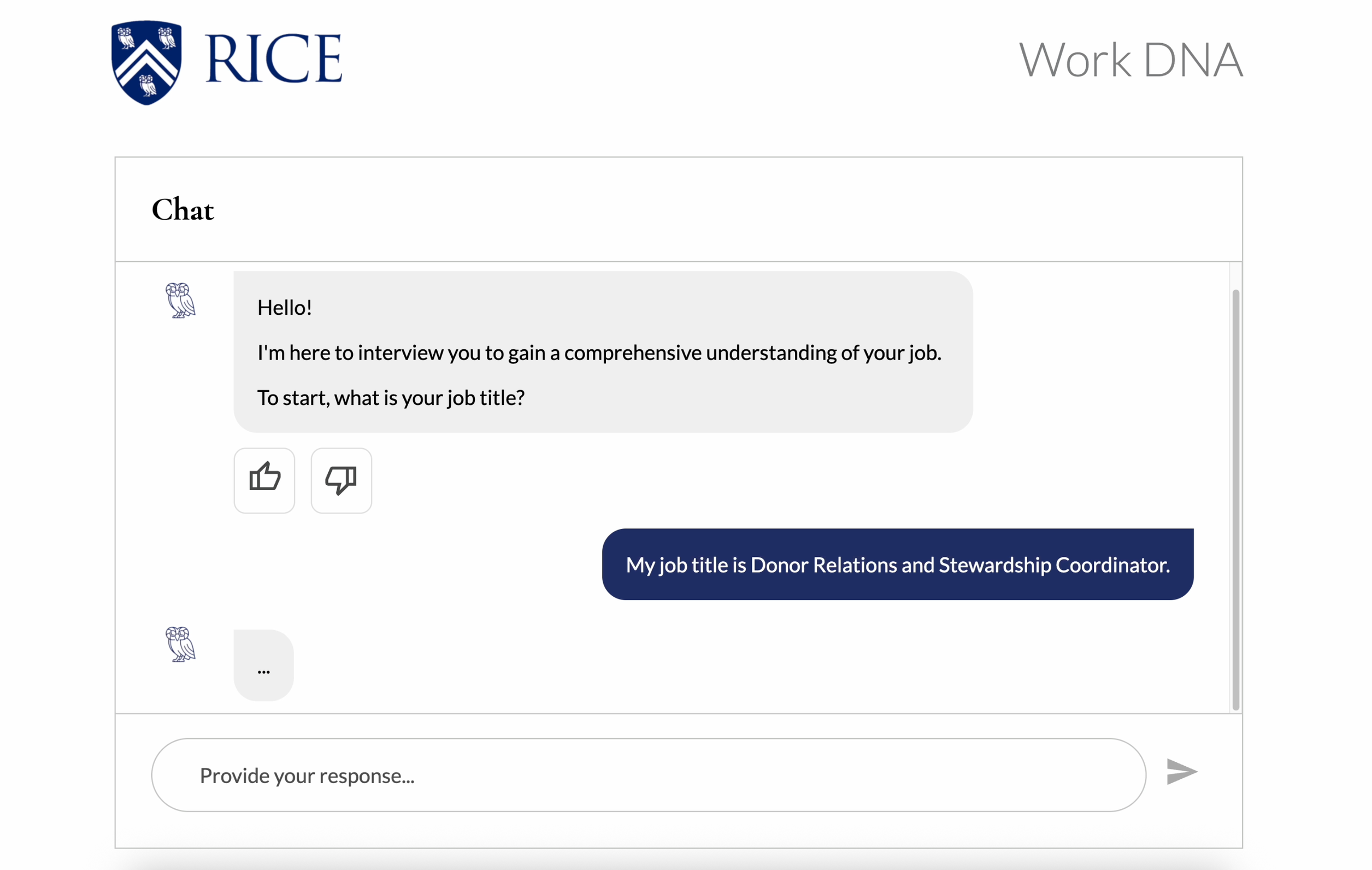 Screenshot from WorkDNA